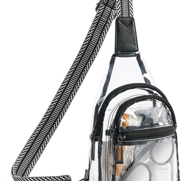 Clear Sling Bag - Stadium Approved Purse Backpack Crossbody Fanny Pack for Women - Picture 1 of 9